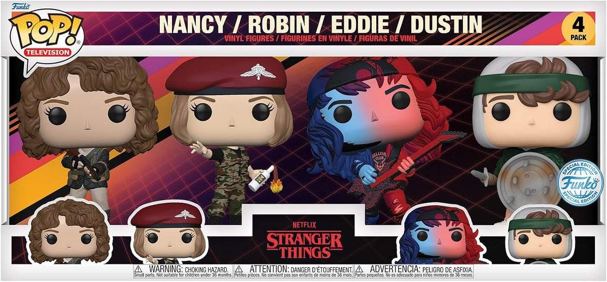 Funko Pop! Stranger Things - Robin, Nancy, Dustin & Eddie - 4 Pack