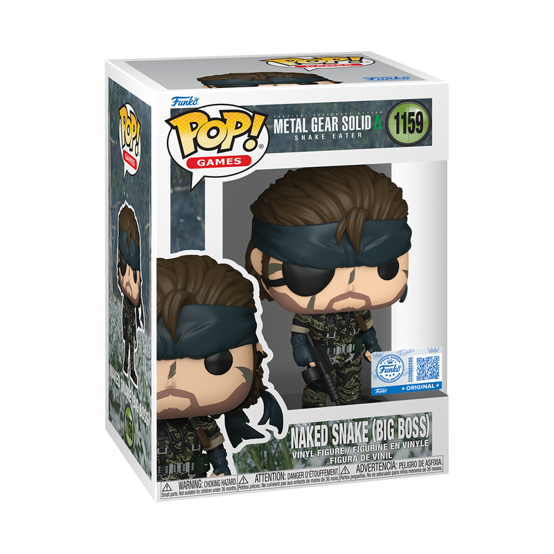 Funko Pop! vinyl figure packaging for Metal Gear Solid's Naked Snake (Big Boss) on a white background