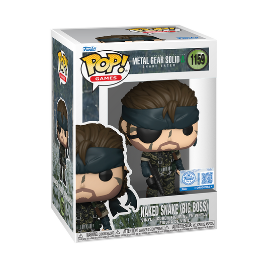 Funko Pop! vinyl figure packaging for Metal Gear Solid's Naked Snake (Big Boss) on a white background