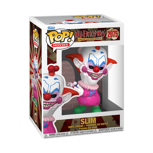 Funko Pop! vinyl figure packaging with a clown character on a white background
